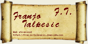 Franjo Talpešić vizit kartica